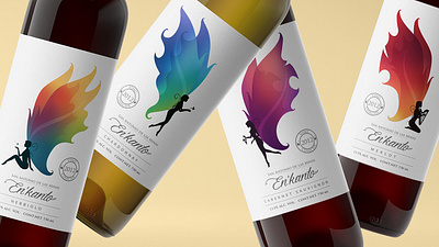 En’kanto brand brand identity branding illustration label visual design wine label