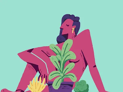 Plant portrait 01 2d character color flat graphic illustration plant procreate