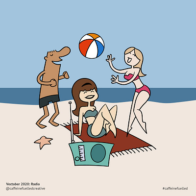 Midcentury Style, Radio adobe illustrator atomic age beach illustration inktober midcentury vector
