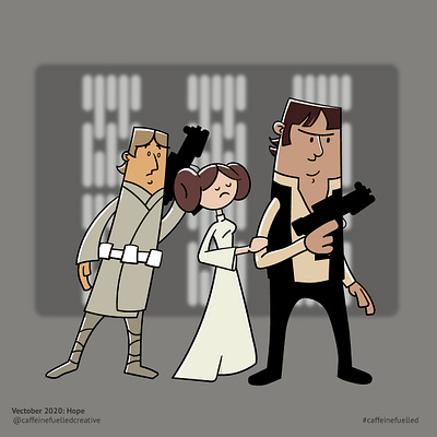 Midcentury Style, Hope. adobe illustrator illustration inktober scifi star wars vector