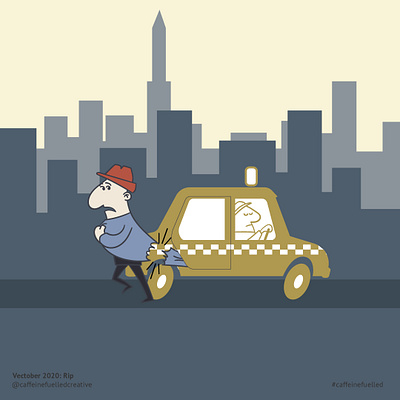 Midcentury Style, Rip. adobe illustrator design illustration inktober nyc taxi vector