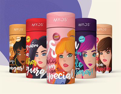 Myos - Illustration + Packaging Design beauty design doll dolls graphic design hair hairbrush hairdresser illustration packaging packaging design vector