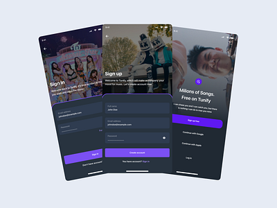 Login Music Exploration clean clean ui darkmode design freebies interface login minimalist mobile mobile app music app ui ux