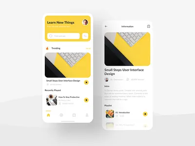 PODCAST PLATFORM APP - UI DESIGN EXPLORATION android design audio app design dribbble figma figma design graphic design ios design mobile app podcast podcast app podcast platform trending ui ui design uiux user experience user interface ux yellow