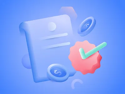 Loan approval illustration 3dillustration bank illustration digitalart gradient illustration landingpage loan approval illustration loanillustration onboarding successfulillustration uiux vector