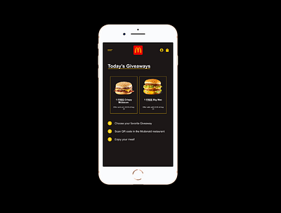 Daily UI 097 - Giveaways 097 app big mac daily 100 challenge dailyuichallenge design free giveaway giveaways mcdonald qr code ui ux web