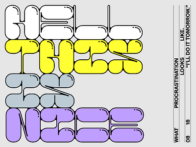 Procrastination type bubble design display font illustration letters logo type type design typeface typography