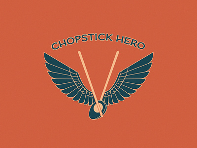 Chopstick Hero - 295/365 branding chopsticks egg food illustration logo logo design typography wings