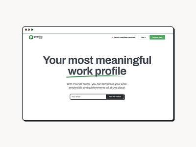 Peerlist Landing Page: Hero Section hero section landing page peerlist professional network website work profile