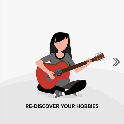 Rediscover your Hobby. Vector Illustration - Mental Health character creative creatvity dubai graphic design graphic designer guitar illustration lady mental health mohamed saquib peace saquib sheikh social design vector social media vector illustration woman