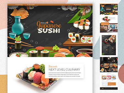 Japanese Sushi Website japanese layout restaurant sushi ui ux website