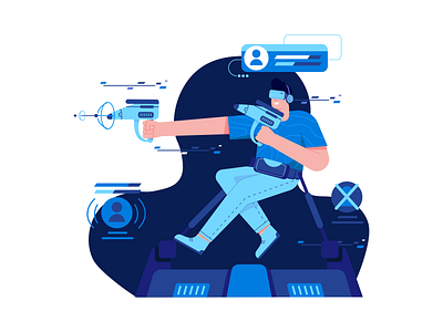 Playing Game Virtual Reality Illustration character game vr illustration gamer gaming illustration illustrations play shot virtual reality vr vr experience vr game vr headset vr illustration