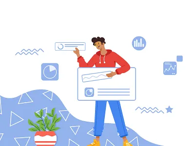 Business with Advanced Technology-Illustration. 2d agency akartha animation branding design dribble illustration logo ui