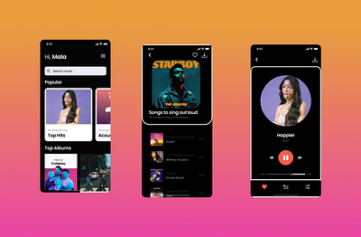 Music Apps app graphic design mobile music ui ui desing uiux ux desing