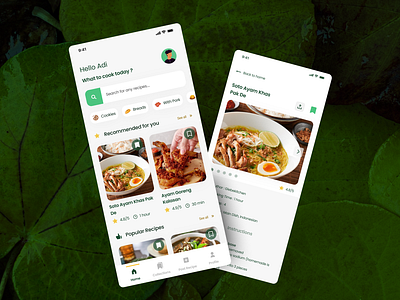 Recipe app - Buku Resep app design cook cooking designer mobile app recipe app ui ui design uiux uix ux ux design