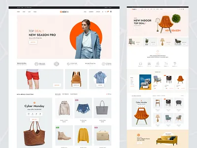 Modern & Multipurpose eCommerce & Furniture Template ecommerce furniture toys store typography ui ux web