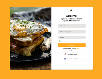 Sign Up Form: Daily UI 001 app appux dailyui design productdesign ui ux uxdesign uxresearch websiteux