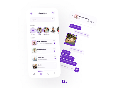 Social network mobile UI app chat design social network ui