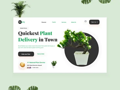 Plant Header Design branding header header deisgn plant design plant header ui ui design ux ux design website website design