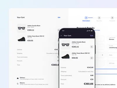 Xela UI Kit - Responsive Templates for Ecommerce design system ecommerce ecommerce app ecommerce website figma prototyping shopping cart template templates ui kit