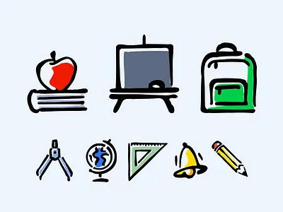 Back to School - icon set draw hand draw hand drawn icon icon design icon set icon user interface iconography icons icons design iconset illustration illustrator illustrazioni school ui ui icon user interface vector vector art
