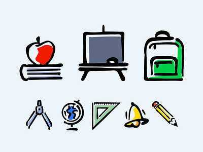 Back to School - icon set draw hand draw hand drawn icon icon design icon set icon user interface iconography icons icons design iconset illustration illustrator illustrazioni school ui ui icon user interface vector vector art