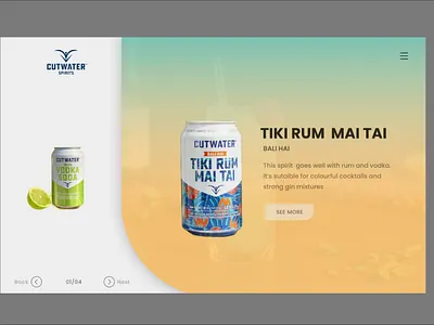 Cut water spirits website design. it's just an idea branding design illustration logo minimal ui ux web web design website