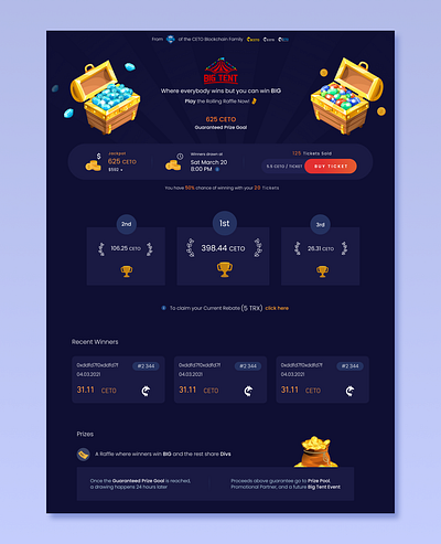 CRyPTO GaME -BigTent crypto graphic design home page landing page ui ux web design