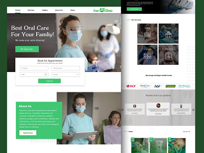 Dental Clinic adobe xd branding dental clinic dentist design doctor figma health landingpage medical photoshop ps teeth tooth ui uiux web design webdesign website