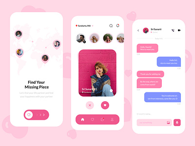 Dating App Exploration beautiful datingapp design exploration girl illustration logo love madewithfigma ui uidesign uidesigner uiux uxdesign uxdesigner virtual world