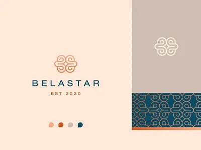 Belastar b branding clever clothing design elegant female flat gold icon illustration letter logo luxury mark minimal pattern premium star ui