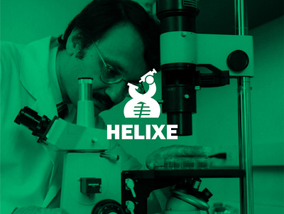 Helixe brand identity branding branding design design dna flat gene graphic design graphic designer helix helixe icon logo microscope research vector