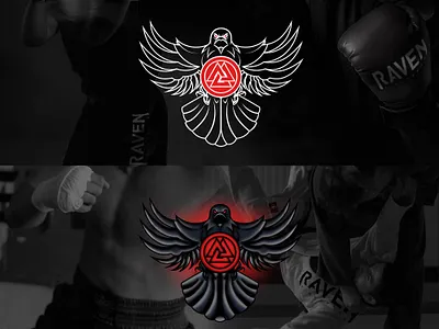 Raven Fightwear branding design logo