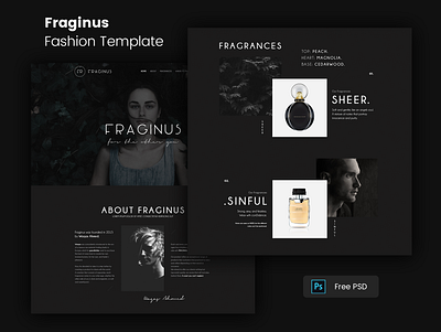 Fraginus Website Design ecommerce landing page perfume web design website