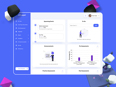 Kids Education (Dashboard) analytics assessment dashboard design kids kids education mockup school schooling ui ui design ux ux design web website