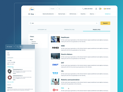 Online store of bearings bearing bearings blue cart design distributor global search ideas inspiration it oem online shop search shop shopping ui ux web webdesign website