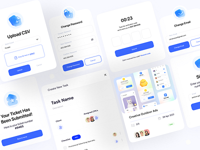 Component Library app blue branding clean components daily ui design designer icons landing page landingpage library minimal signin ui uidesign uiux ux web website