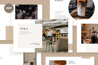 Coffee Shop Presentation PowerPoint Template clean colorful company corporate design google slides keynote modern multipurpose multipurpose template photography pitch deck portfolio presentation studio template unique web design web development website