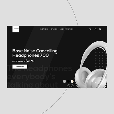 Bose Landing Page Concept app design bose design headphone landing headphone ui ui ux web web design