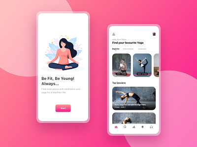 Yoga App Design design meditation ui yoga