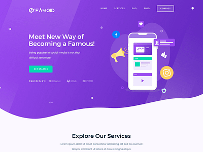 Famoid Website Design creative illustration social media technology ui web design website wordpress