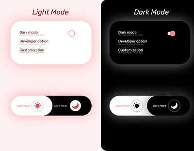 Mobile DARK Theme UI dark dark theme design graphic design light mode new concept toggle togglr ui ui ux wireframe