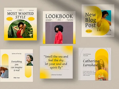 Yellow Instagram Posts & Stories Templates abstract aesthetic branding design gradient instagram instagram post instagram posts instagram stories instagram story instagram template instagram templates post posts stories story template templates ui yellow
