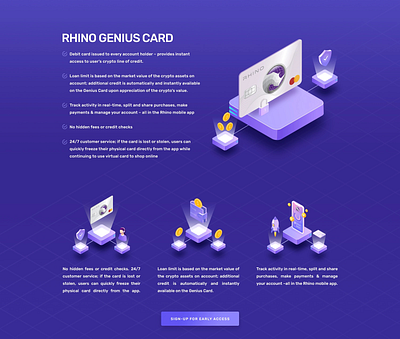 Rhino Debit Card Website blockchain creative cryptocurrency illustration technology ui web design