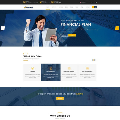 Amwal | Consulting Finance-Multipurpose Premium HTML5 Website Te trading