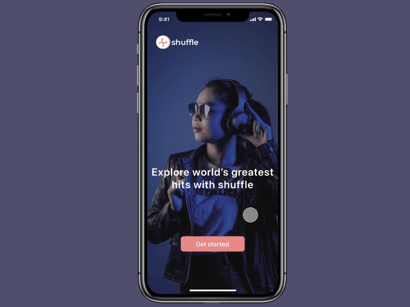 [Dark mode] Music Mobile app prototype - Shuffle app branding design logo mobileapp prototype typography ui ux