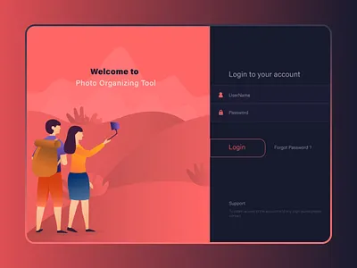 Photo Organiser Landing Page Concept branding colors graphic design graphics illustration landing page login page orange organiser photo photographer photography poster design ui vector