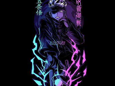 GOJO SATORU SENSEI - JUJUTSU KAISEN anime artwork artwork for sale available for sale fanart fantasy gojo satoru illustration japanese jujutsu kaisen manga photoshop tshirt design