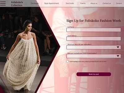 Signup Page for a fashion event design ui ux