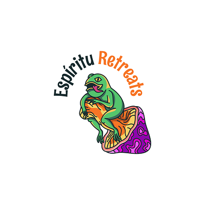 Frog Logo character design design frog frog design frog logo graphic design green illustration logo logo design mushroom mushroom logo mystic mystic logo purple vector yellow